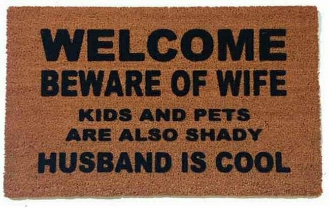 Funny Doormat Beware of Wife