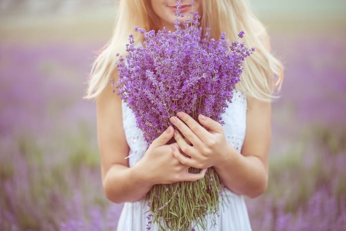 Girl Holding Lavender