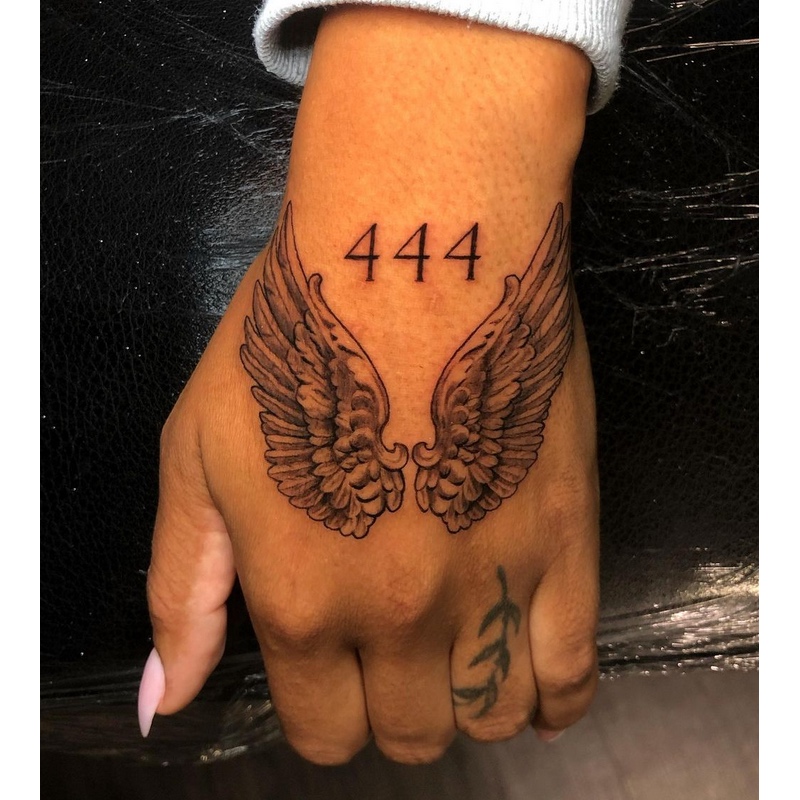 444 Tattoo on Hand