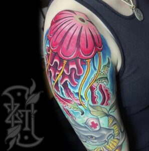 Jellyfish Sleeve Tattoo