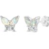 Opal and Sterling Silver Butterfly Earrings