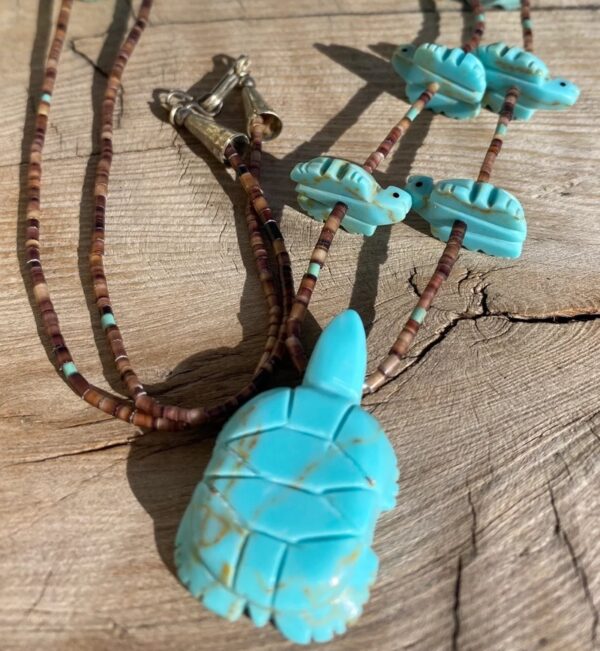 Turquoise Native American Turtle Necklace