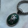 Native American Silver and Malachite Pendant