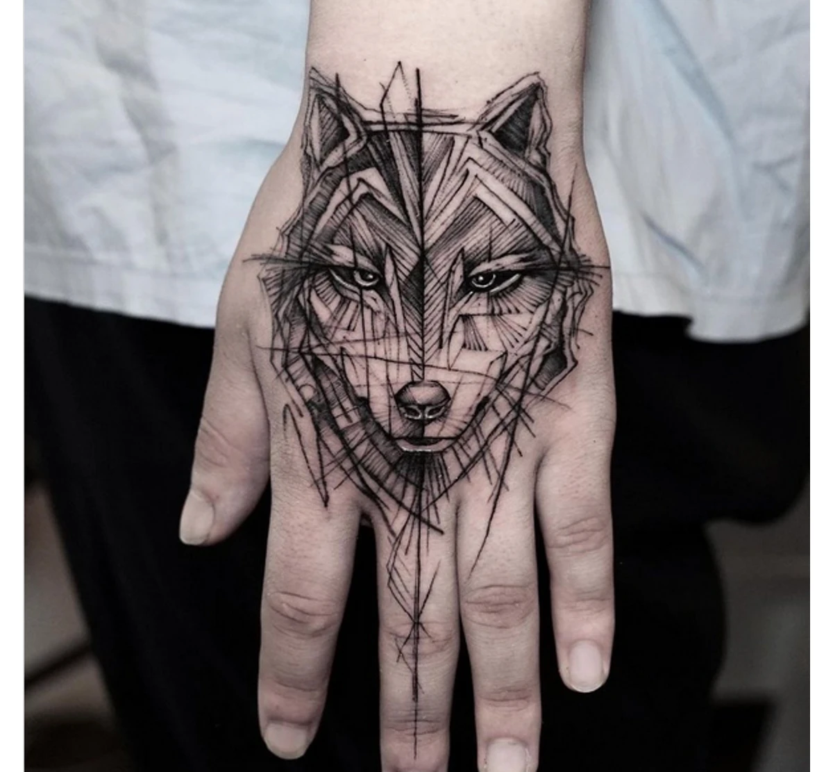 Wolf Tattoo on Hand