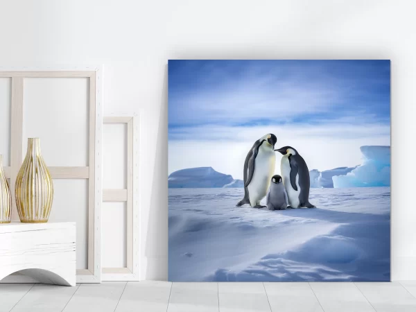 Emperor Penguin Print on Canvas Large in Room