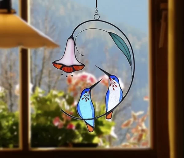 Hummingbird Suncatcher Stained Glass