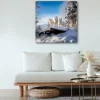 Three White Wolves Art Mockup Minimalist Living Room