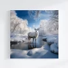 White Stag Print on Canvas Blank Wall