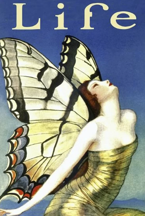 Life Vintage Woman with Butterfly Wings Art Print