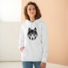 Organic Cotton Wolf Hoodie in White on Female Model