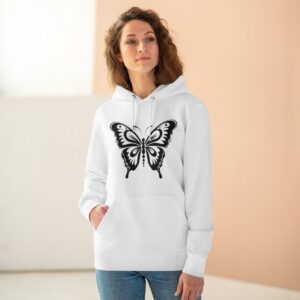 White Butterfly Hoodie on Model