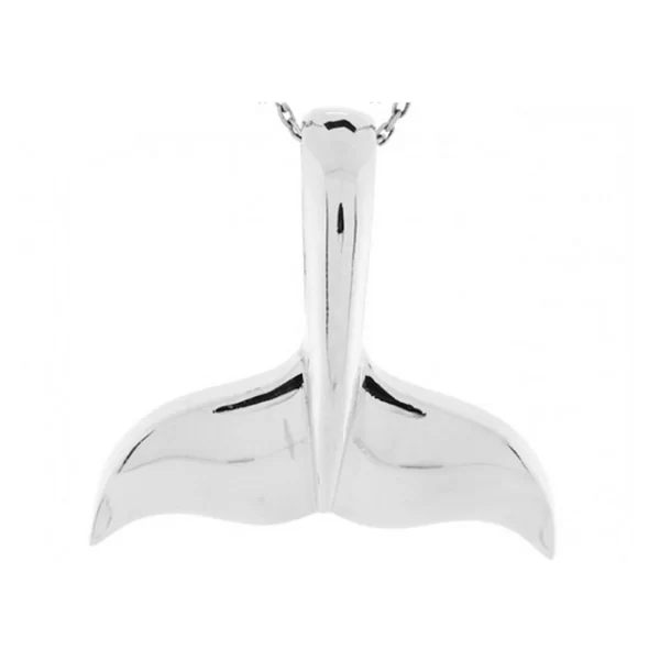 Whale Tail Pendant in 10k or 14k White or Yellow Gold